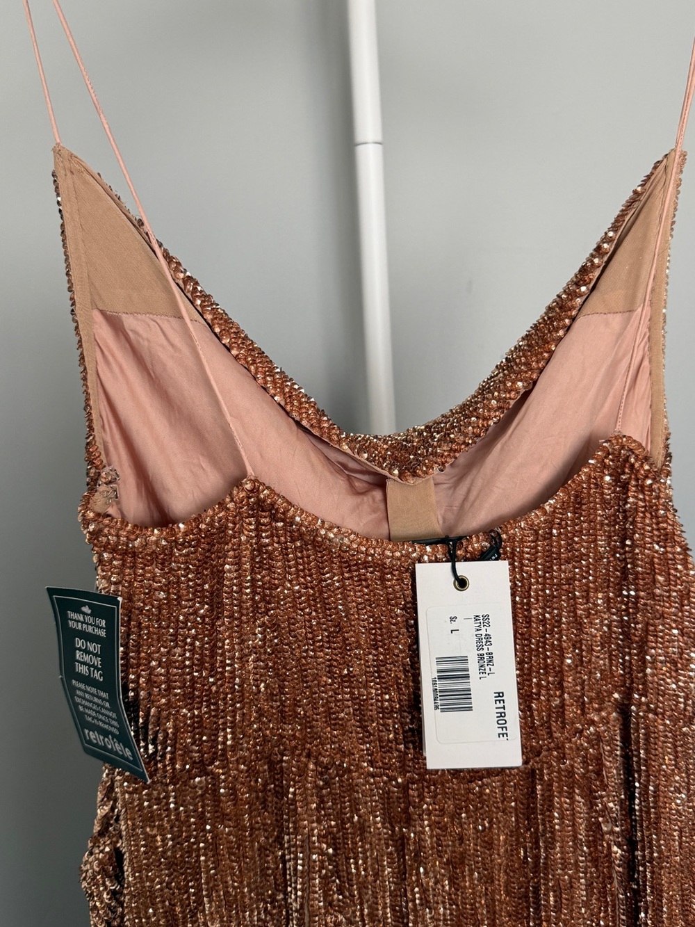 Retrofete Gold Metallic Sequin Maxi Dress with High Thigh Slit - Picture 4 of 5